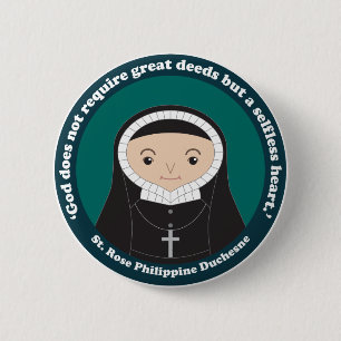Badge Rond 5 Cm Rose Philippine Duchesne