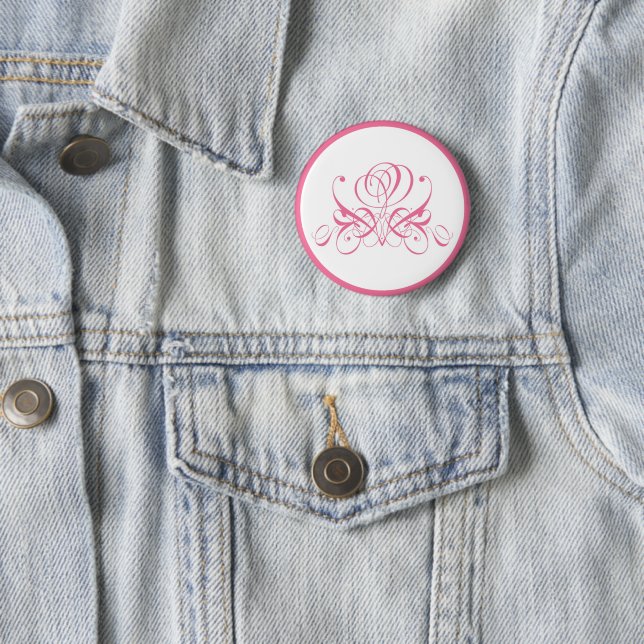 Badge Rond 5 Cm Rose rose (En situation)
