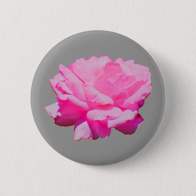 Badge Rond 5 Cm rose rose (Devant)