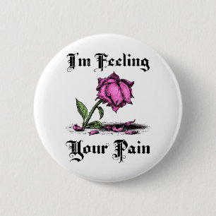 Badge Rond 5 Cm Rose rose dans le désespoir