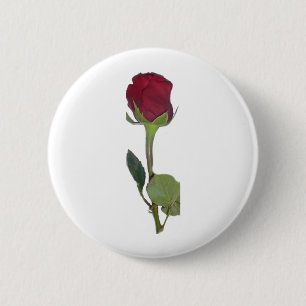 Badge Rond 5 Cm Rose rouge