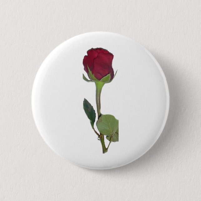 Badge Rond 5 Cm Rose rouge (Devant)