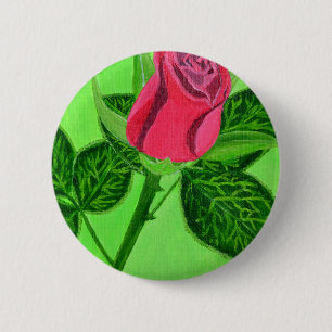 Badge Rond 5 Cm Rose rouge