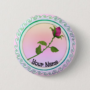 Badge Rond 5 Cm Rose rouge