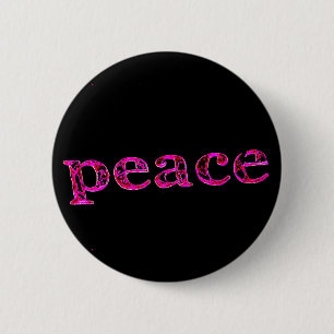 Badge Rond 5 Cm rose sur paix noire