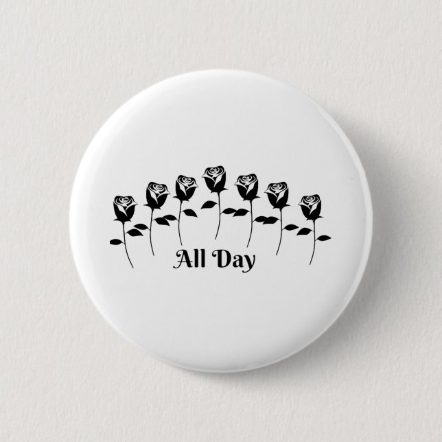 BADGE ROND 5 CM ROSE TOUTE LA JOURNÉE (Devant)