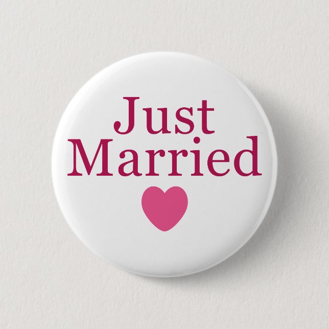 Badge Rond 5 Cm Rose vient de se marier (Devant)