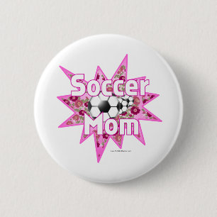 Badge Rond 5 Cm Roses de maman de football