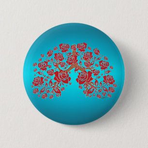 Badge Rond 5 Cm Roses et espoir