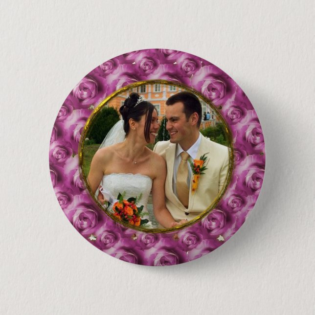 Badge Rond 5 Cm Roses/photo (Devant)