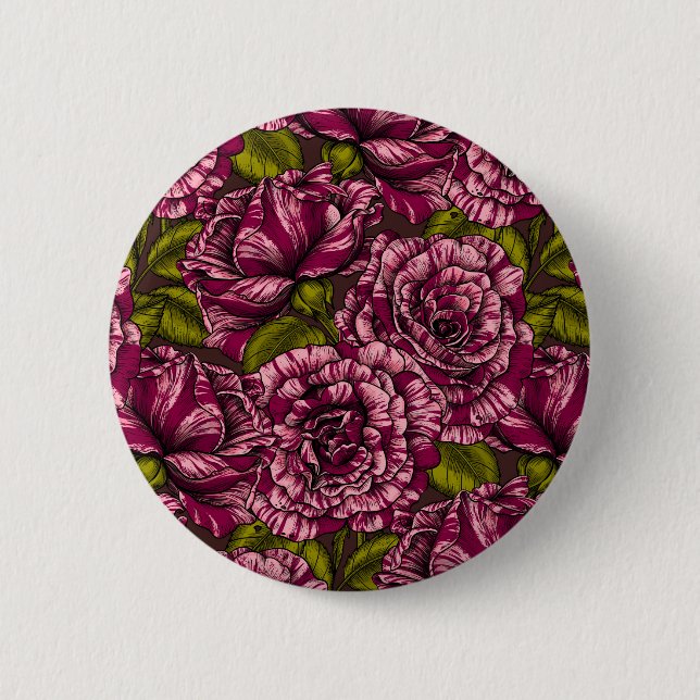 Badge Rond 5 Cm Roses pour vous (Devant)