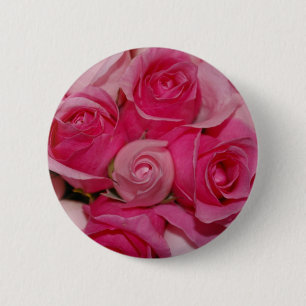 Badge Rond 5 Cm Roses roses - bouton