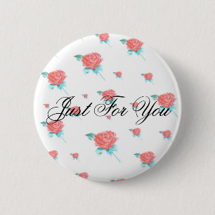 Badge Rond 5 Cm Roses rouges
