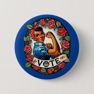 Badge Rond 5 Cm Rosie le vote du Riveter