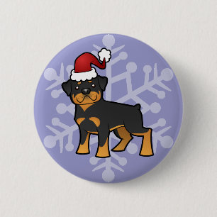 Badge Rond 5 Cm Rottweiler de Noël