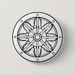 Badge Rond 5 Cm Roue de Dharma