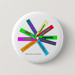 Badge Rond 5 Cm Roue de thésaurus de créativité