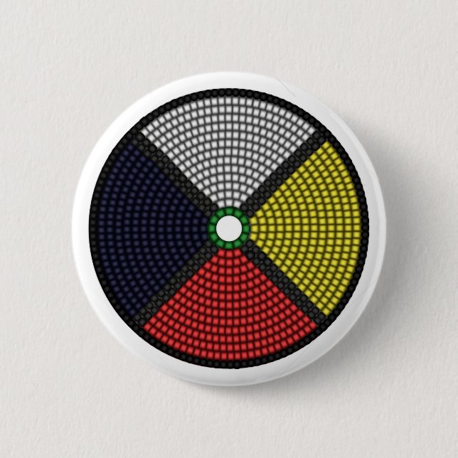 Badge Rond 5 Cm Roue perlée de médecine (Devant)