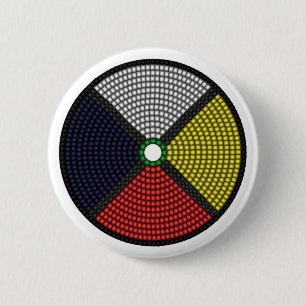 Badge Rond 5 Cm Roue perlée de médecine