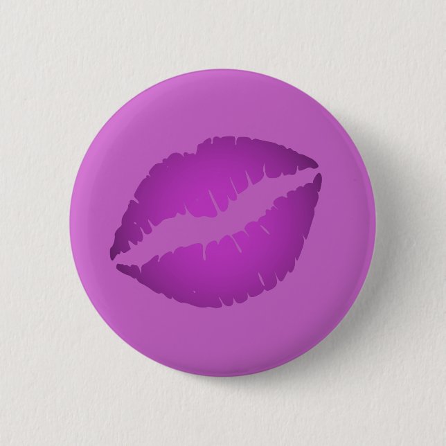Badge Rond 5 Cm Rouge à lèvres pourpre (Devant)
