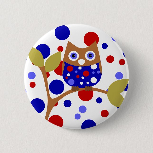 Badge Rond 5 Cm Rouge, Blanc et Qui ! (Devant)