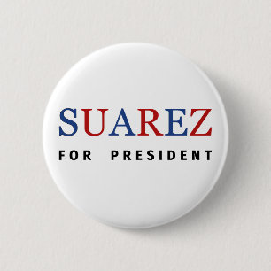 Badge Rond 5 Cm Rouge bleu moderne Francis Suarez, président
