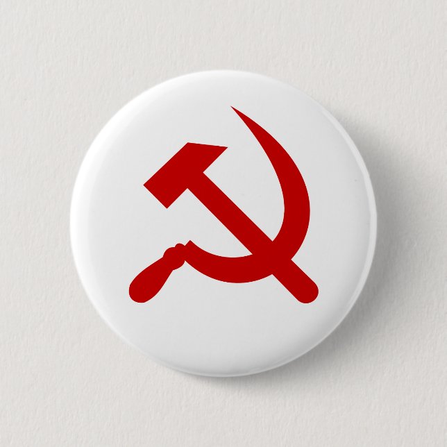 Badge Rond 5 Cm Rouge Communism hammer and Sickle (Devant)