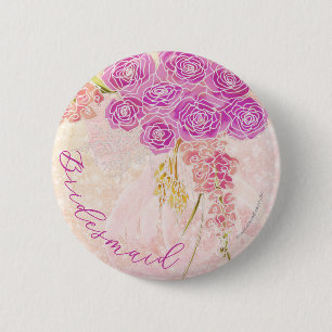 Badge Rond 5 Cm Rouge de coucher de soleil transparent noeud Brigh