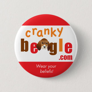 Badge Rond 5 Cm Rouge et blanc de bouton de logo de CB
