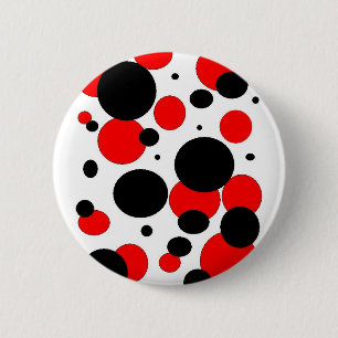 Badge Rond 5 Cm rouge et noir