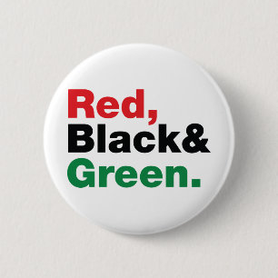 Badge Rond 5 Cm Rouge, noir et vert