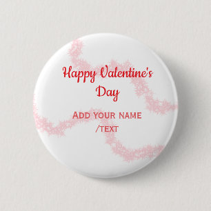 Badge Rond 5 Cm Rouge pailleté lignes joyeuse Saint-Valentin spira