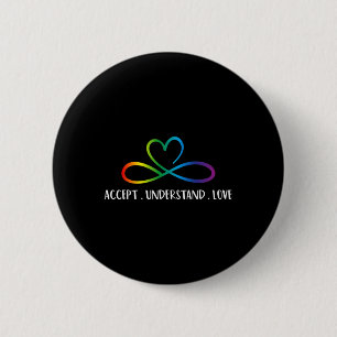 Badge Rond 5 Cm Rouge Plutôt Autisme Infini Accepter Comprendre L'