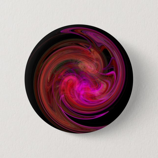 Badge Rond 5 Cm ROUGE ROSE CLAIR VORTEX, Art Fractal (Devant)