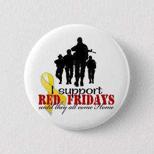 Badge Rond 5 Cm Rouge vendredi de soutien