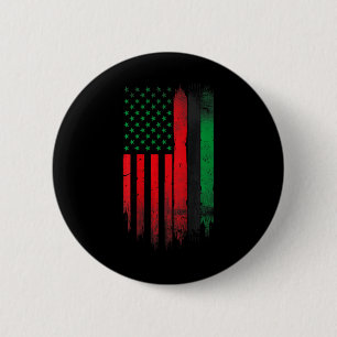 Badge Rond 5 Cm Rouge Vert Noir Histoire Américaine
