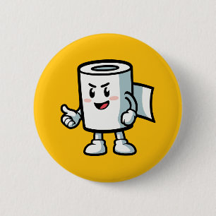 Badge Rond 5 Cm Rouleau de Papier Toilette