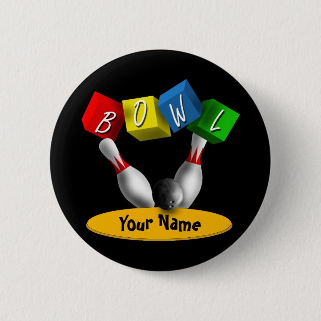 Badge Rond 5 Cm Roulent un bowling de Rama (Devant)