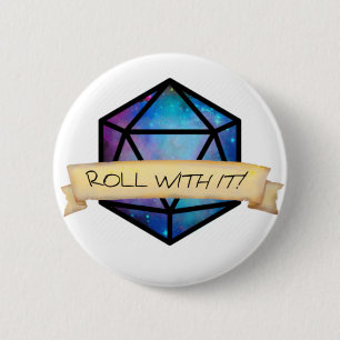 Badge Rond 5 Cm Roulez avec, D20