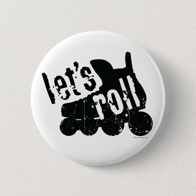 Badge Rond 5 Cm Roulons (l'hockey de rouleau) (Devant)