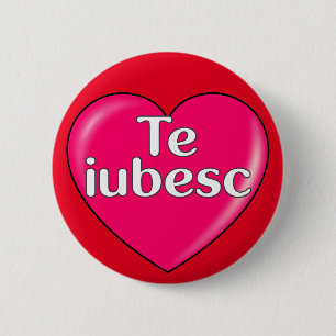 Badge Rond 5 Cm Roumain - Je vous aime
