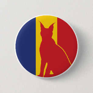 Badge Rond 5 Cm Roumanie Drapeau animal national roumain Lynx