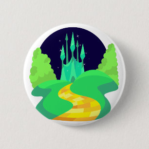 Badge Rond 5 Cm route en brique jaune