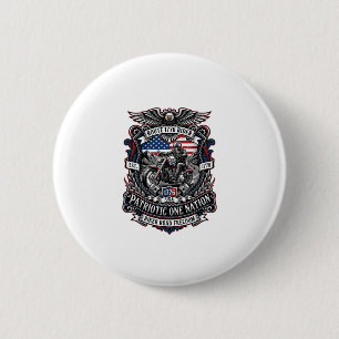 Badge Rond 5 Cm Route patriotique 1776 Cavalier Motard Route Liber