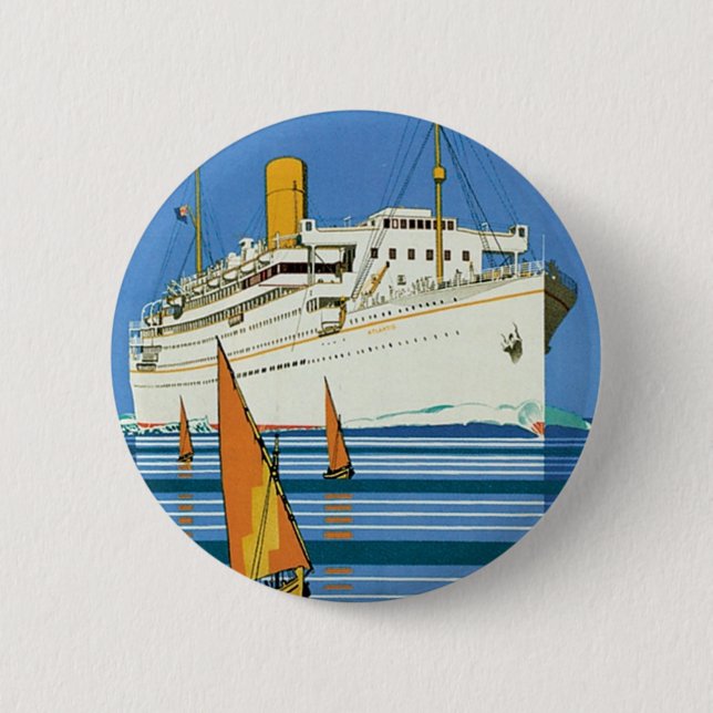 Badge Rond 5 Cm Royal Mail "Atlantis Cruises" (Devant)