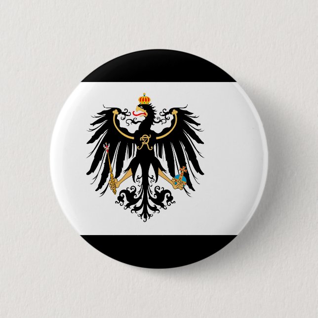 Badge Rond 5 Cm Royaume drapeau national de Prusse (Devant)