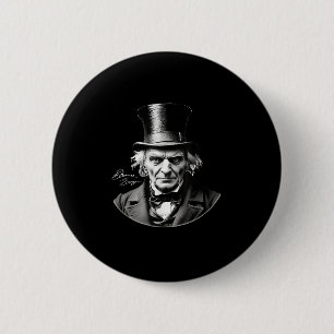 Badge Rond 5 Cm Rtrait Scrooge Ebenezer Avec Signature