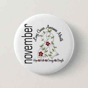 Badge Rond 5 Cm Ruban 1 de fleur de mois de conscience de cancer