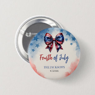 Badge Rond 5 Cm Ruban à nœud patriotique du 14 juillet sur mesure 