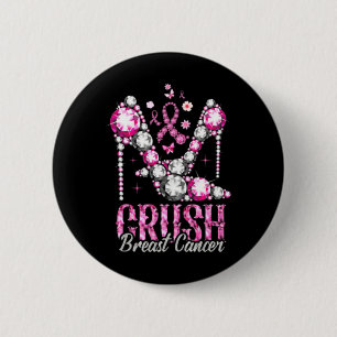 Badge Rond 5 Cm Ruban à talons élevés pour le cancer de la poitrin